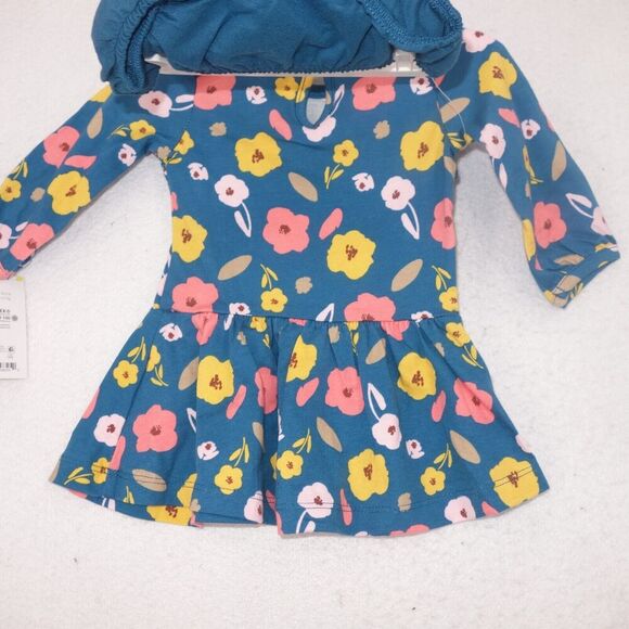 NEW Carter’s Just One You Long Sleeve Dress Blue Fall Flowers Baby Girl 3 Months - Picture 4 of 4